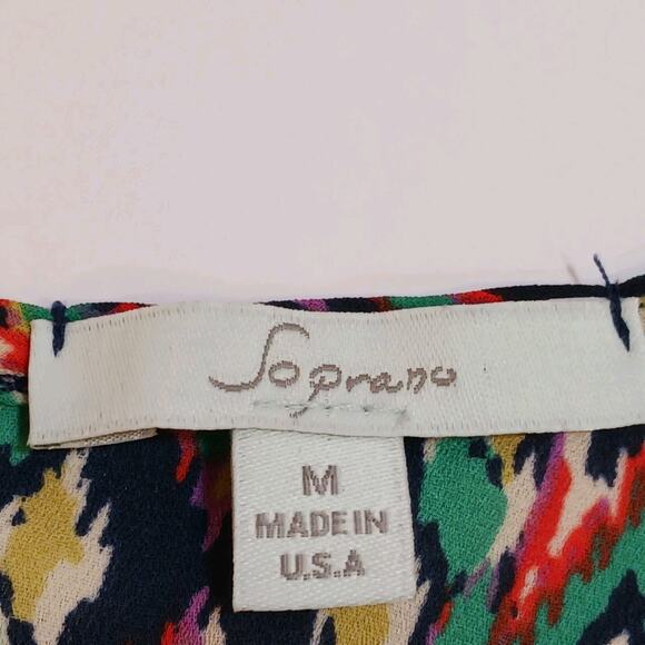 Soprano Tank Top Medium Woman’s Colorful Geometric Sleeveless Blouse - Picture 4 of 7